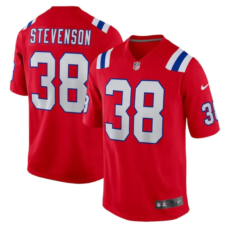 Men's New England Patriots Rhamondre Stevenson Game Jersey - Red sold by The Bright Side