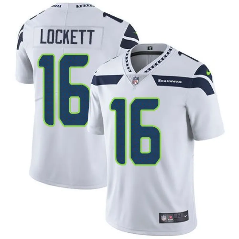 Men's Seattle Seahawks Tyler Lockett Game Vapor Jersey White sold by The Bright Side