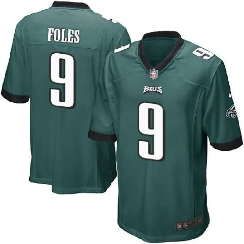 Men's Philadelphia Eagles Nick Foles Game Jersey Midnight Green sold by The Bright Side
