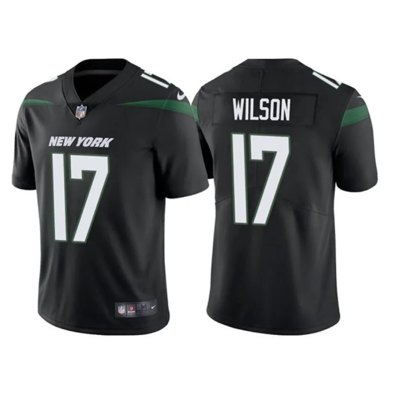 Men's New York Jets Garrett Wilson Vapor Jersey - Black sold by The Bright Side