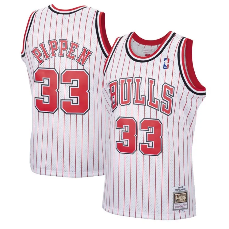 Men's Scottie Pippen Chicago Bulls Mitchell & Ness 1995-96 Hardwood Classics Reload Swingman Jersey - White sold by The Bright Side
