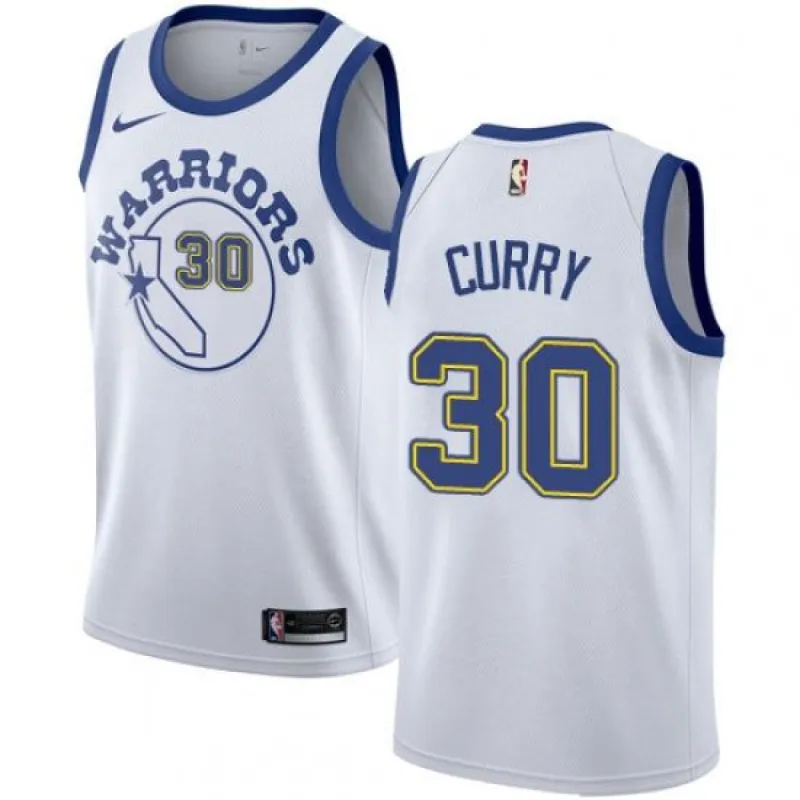 Men's Golden State Warriors Stephen Curry Jersey Hardwood Classics White sold by The Bright Side
