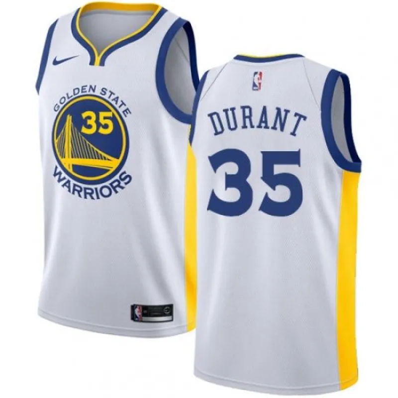 Men's Golden State Warriors Kevin Durant Jersey Association Edition White sold by The Bright Side