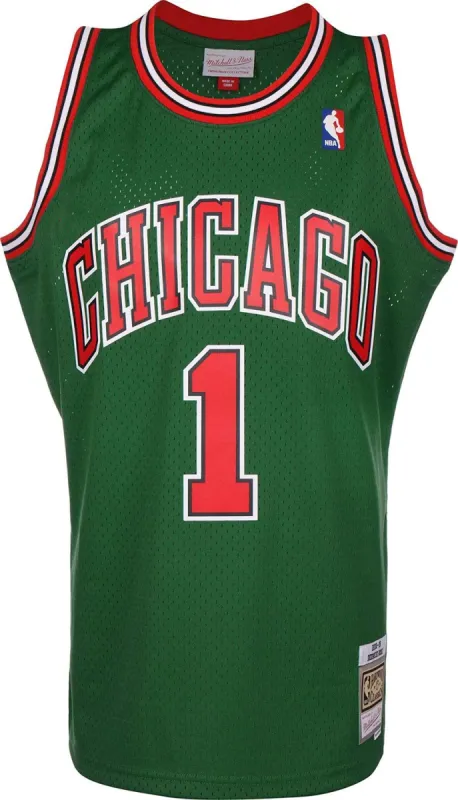 Men's Chicago Bulls Derrick Rose Mitchell & Ness Green 2008-09 Hardwood Classics Swingman Jersey sold by The Bright Side