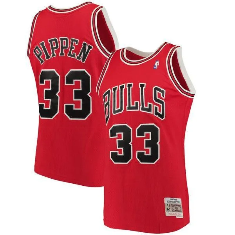 Mens Chicago Bulls Scottie Pippen Mitchell & Ness Red 1997-98 Hardwood Classics Swingman Jersey sold by The Bright Side