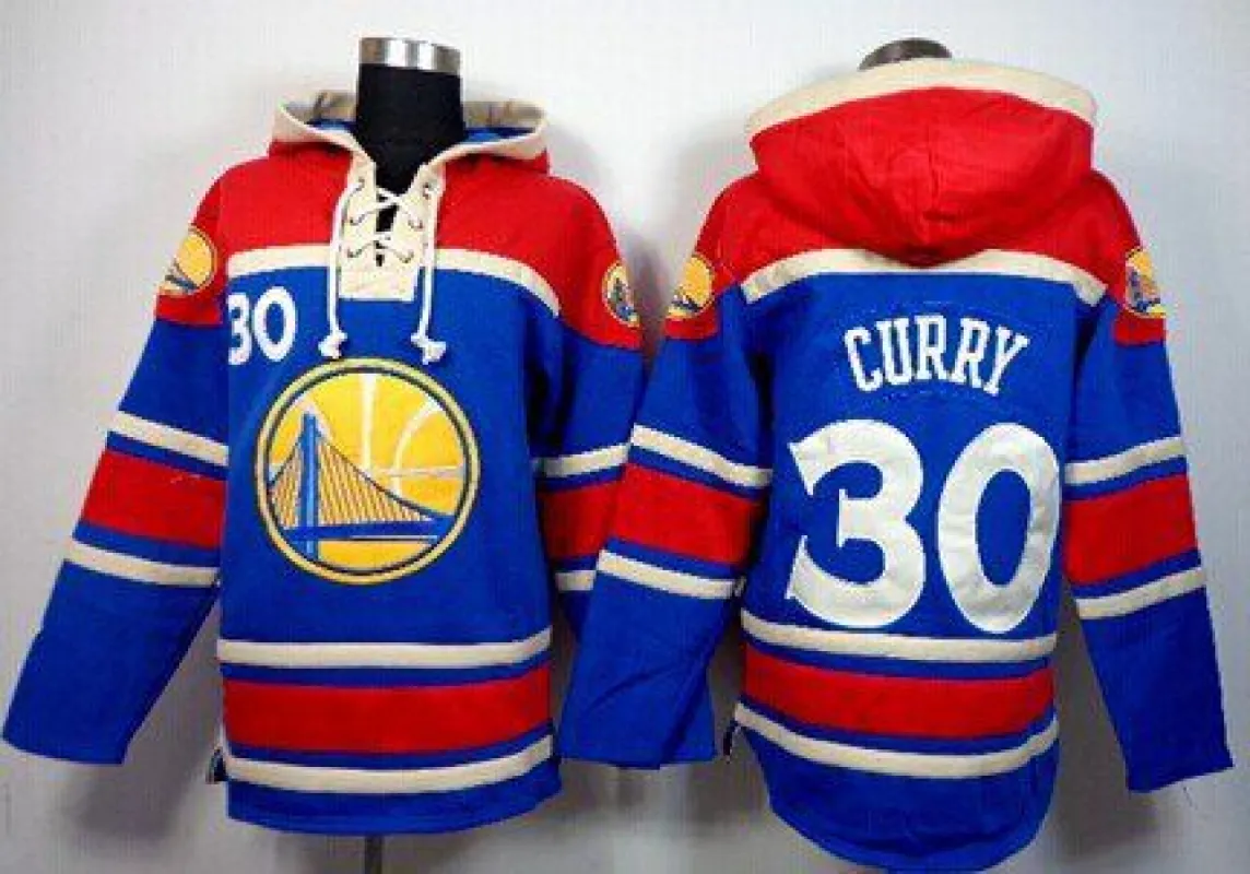 Men's Golden State Warriors #30 Stephen Curry Blue Lace-Up Pullover Hoodie Jersey sold by The Bright Side