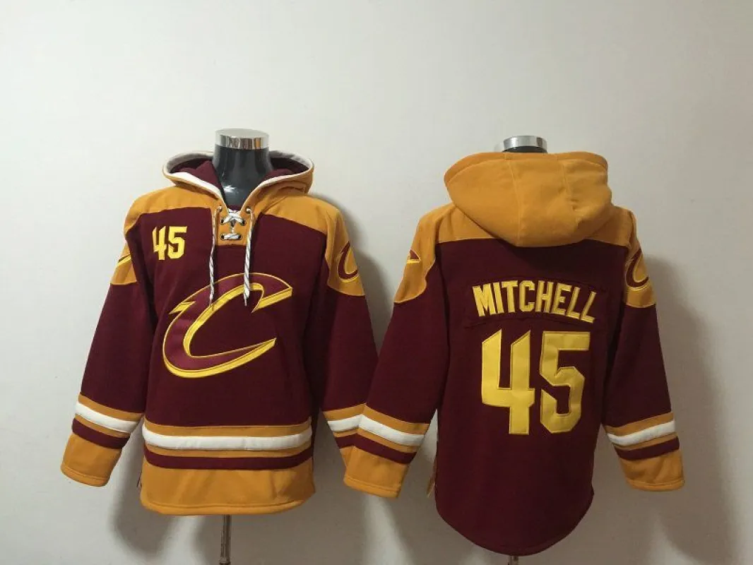 Men's Cleveland Cavaliers #45 Donovan Mitchell Red Ageless Must-Have Lace-Up Pullover Hoodie Jersey sold by The Bright Side