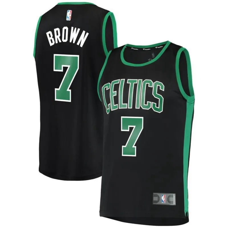 Boston Celtics Jaylen Brown Fanatics Branded Replica Fast Break Statement Jersey Mens - Black | Ireland S3586V9 sold by The Bright Side