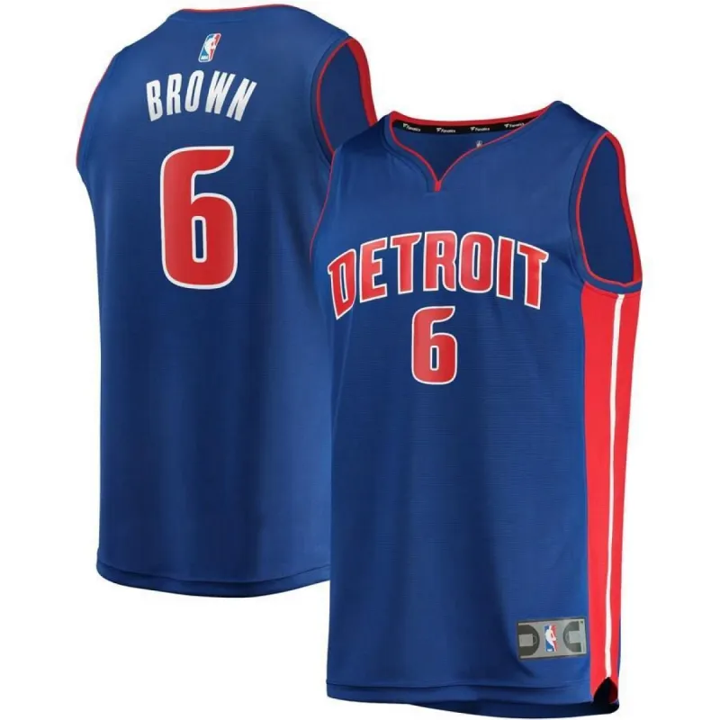 Detroit Pistons Bruce Brown Fanatics Branded Replica Fast Break Player Team Icon Jersey Mens - Blue | Ireland G3514D7 sold by The Bright Side