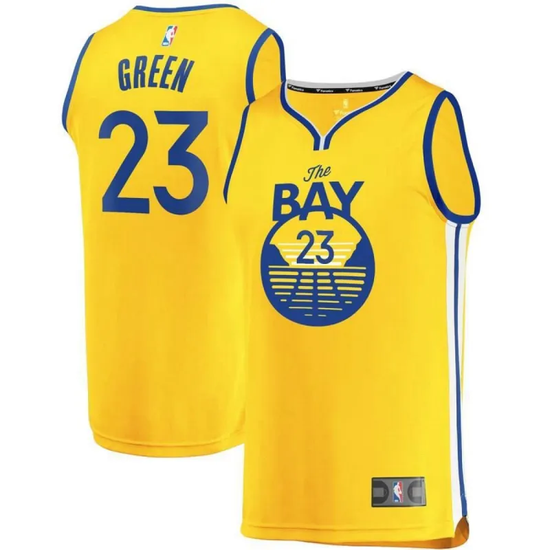Golden State Warriors Draymond Green Fanatics Branded Replica Fast Break Team Statement Jersey Mens - Gold | Ireland L3306M4 sold by The Bright Side