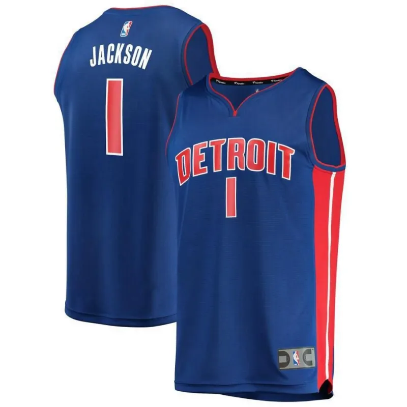 Detroit Pistons Reggie Jackson Fanatics Branded Replica Fast Break Icon Jersey Kids - Blue | Ireland F4722R6 sold by The Bright Side