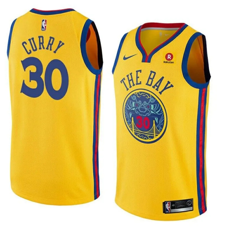 Men's Golden State Warriors Stephen Curry City Edition Jersey Gold sold by The Bright Side