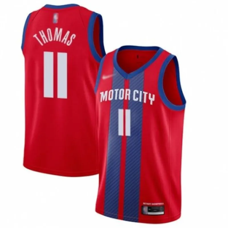Men's Detroit Pistons Isiah Thomas Basketball City Edition Jersey Red sold by The Bright Side