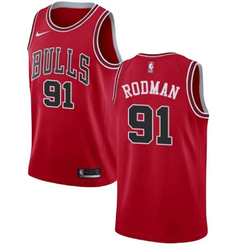 Men's Chicago Bulls Dennis Rodman Icon Edition Jersey - Red sold by The Bright Side