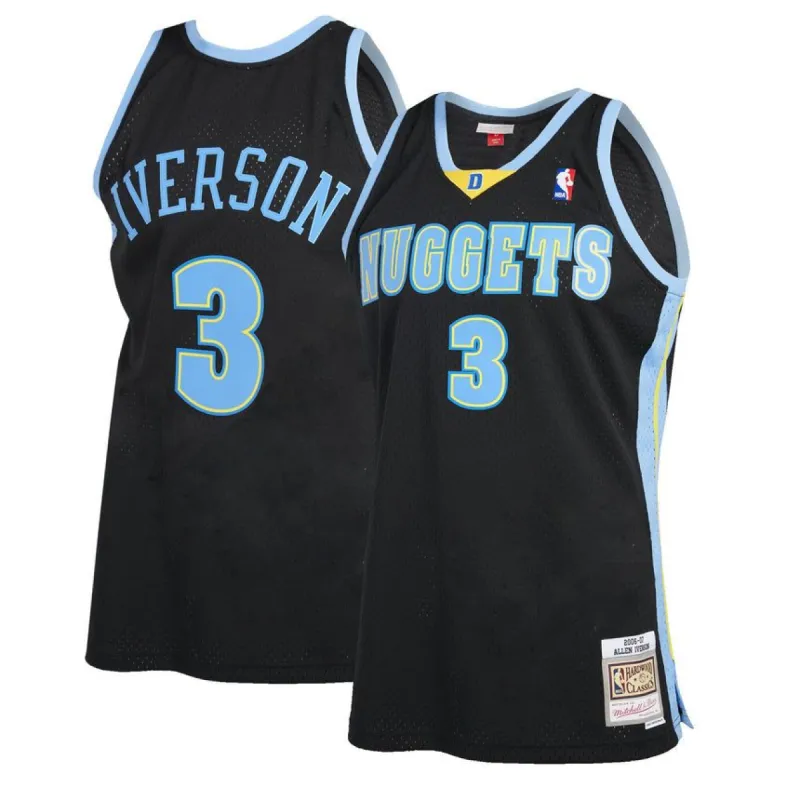 Men's Denver Nuggets Allen Iverson Mitchell & Ness Black 2006-2007 Hardwood Classics Reload 2.0 Swingman Jersey sold by The Bright Side