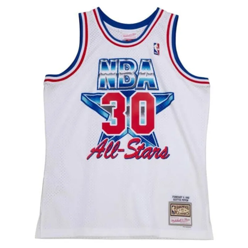 Men's Scottie Pippen Eastern Conference All-Star Chicago Bulls Mitchell & Ness Hardwood Classics White 1992 Swingman Jersey sold by The Bright Side