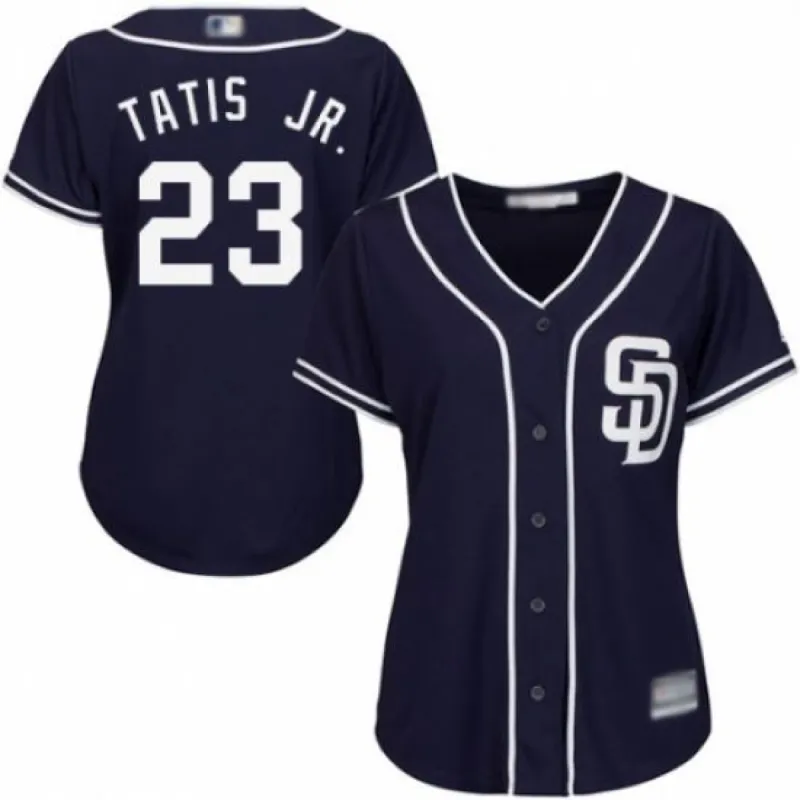 Womens San Diego Padres Fernando Tatis Jr. Navy Alternate Cool Base Baseball Jersey Blue sold by The Bright Side