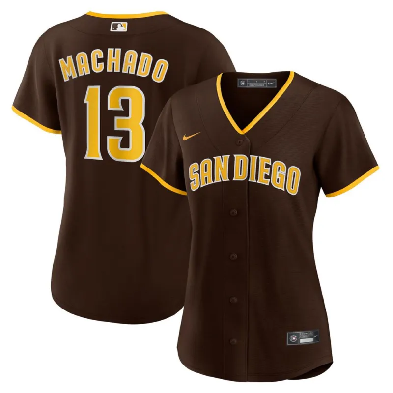 Women's San Diego Padres Manny Machado Road Player Jersey - Brown sold by The Bright Side
