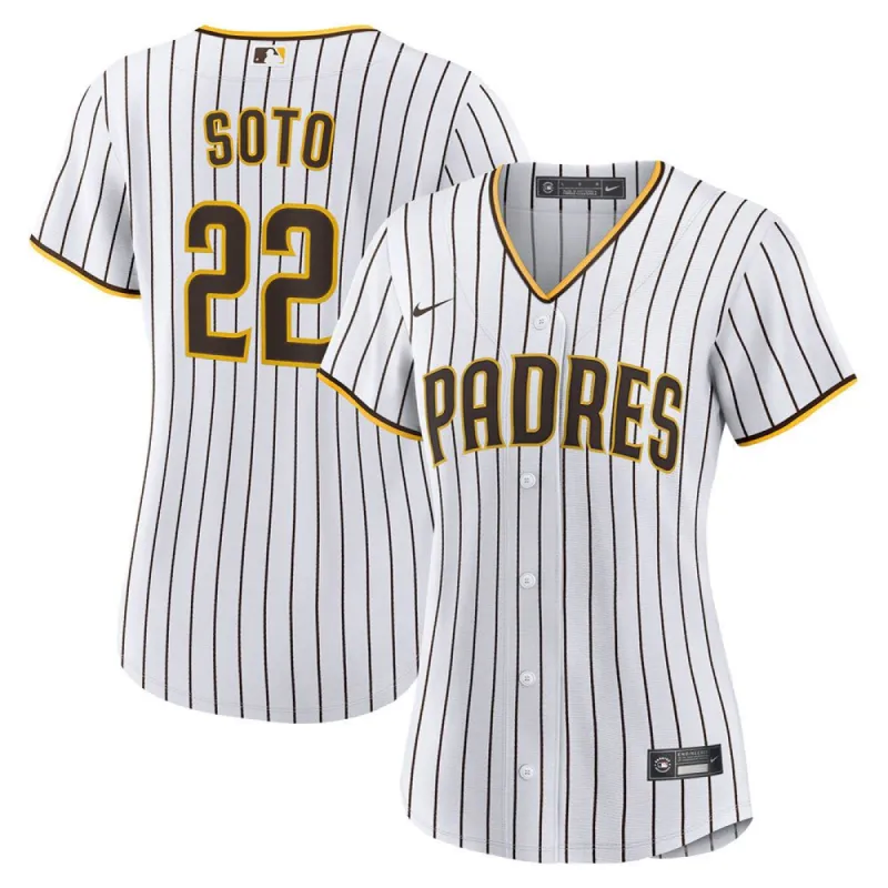 Women's San Diego Padres Juan Soto Home Player Jersey - White/Brown sold by The Bright Side