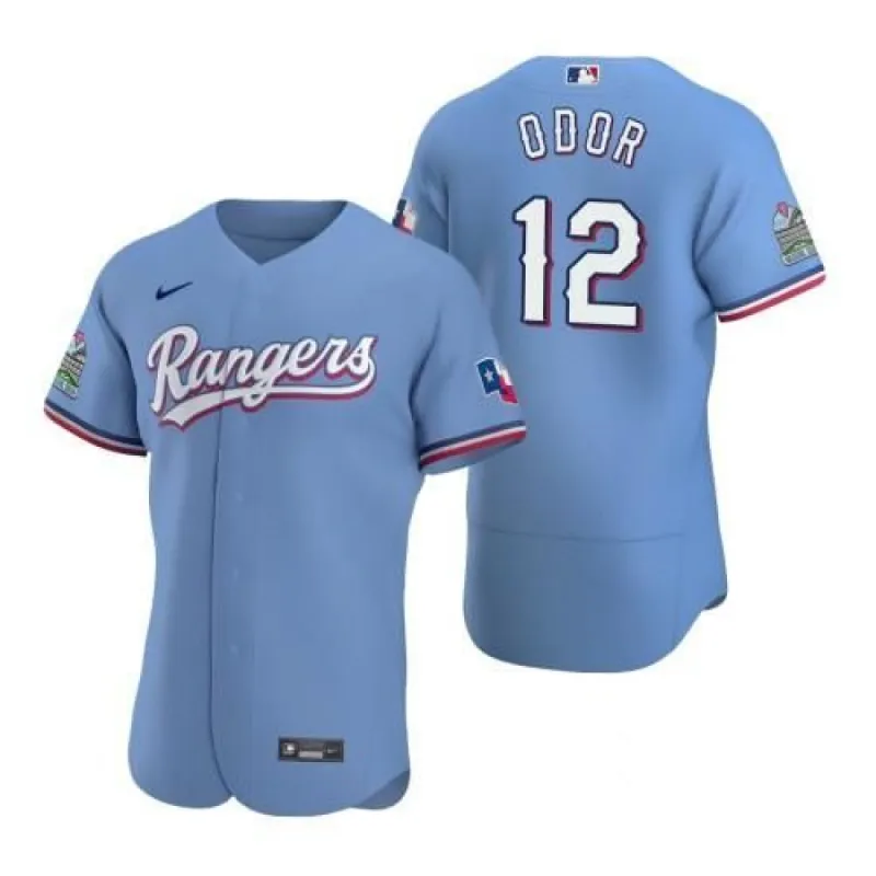 Mens Texas Rangers Rougned Odor Cool Base Replica Jersey Light Blue sold by The Bright Side