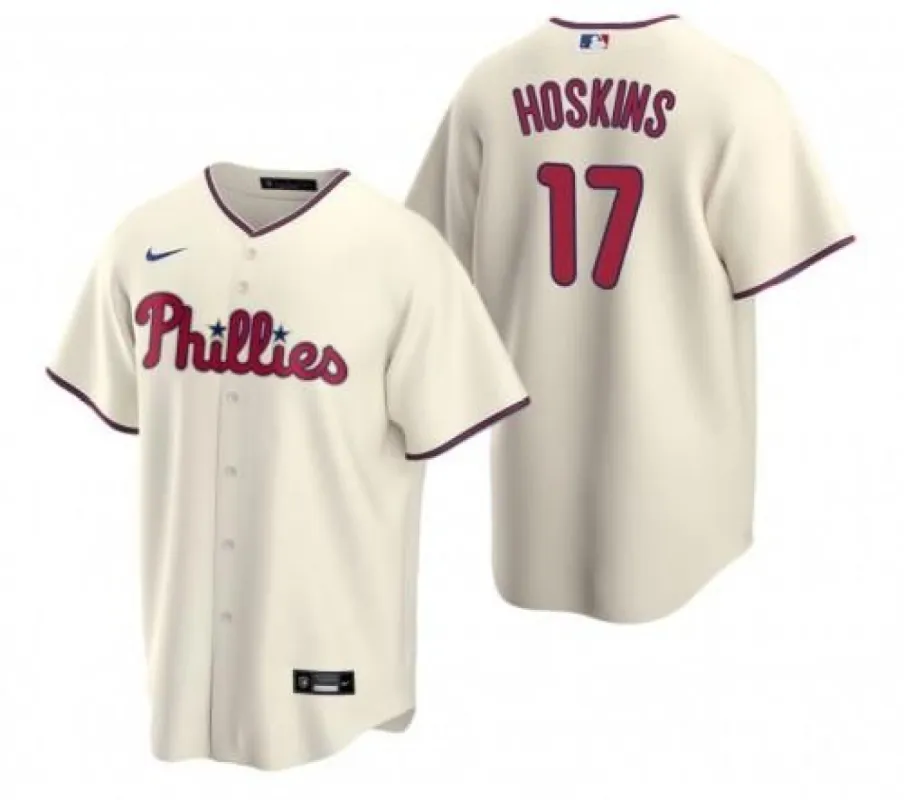 Mens Philadelphia Phillies Rhys Hoskins, Cool Base Replica Jersey Cream sold by The Bright Side