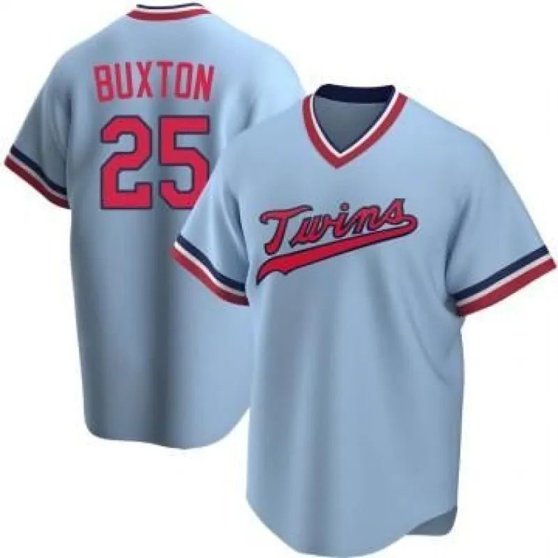 Mens Minnesota Twins Byron Buxton Cool Base Replica Jersey Light Blue sold by The Bright Side