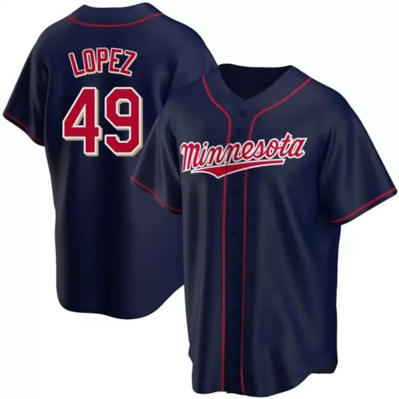Men's Minnesota Twins Pablo Lopez Cool Base Replica Alternate Jersey - Navy sold by The Bright Side