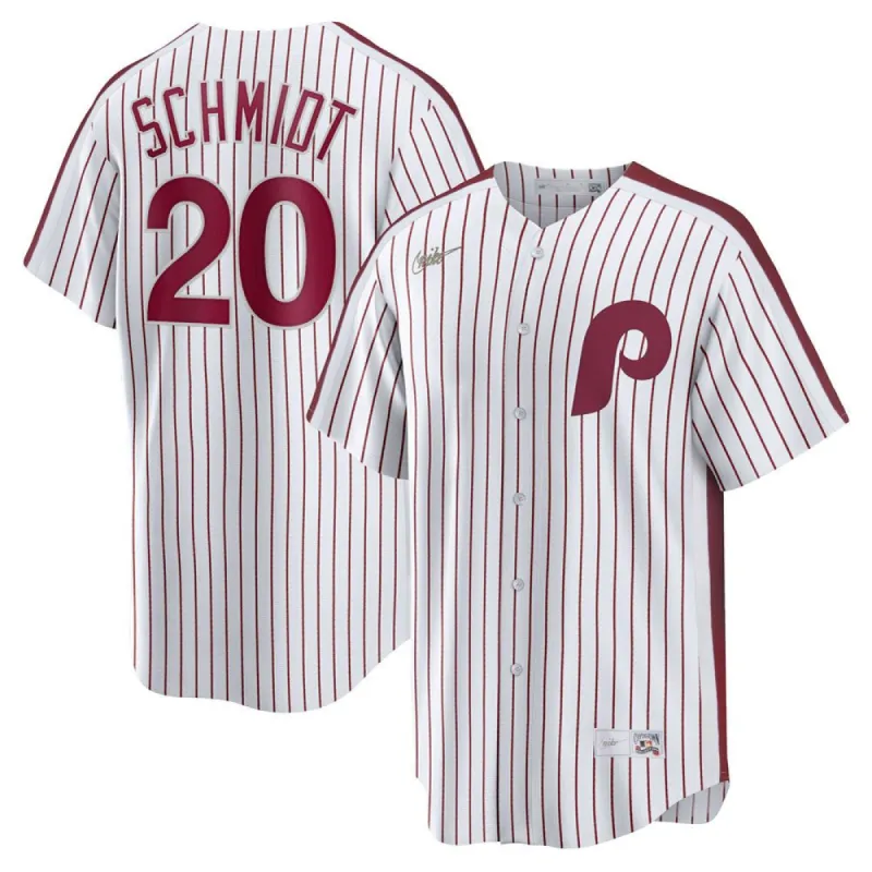 Men's Philadelphia Phillies Mike Schmidt Home Cooperstown Collection Player Jersey - White sold by The Bright Side