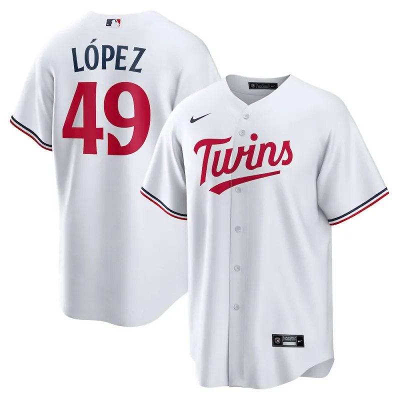 Men's Minnesota Twins Pablo Lopez Cool Base Replica Home Jersey - White sold by The Bright Side