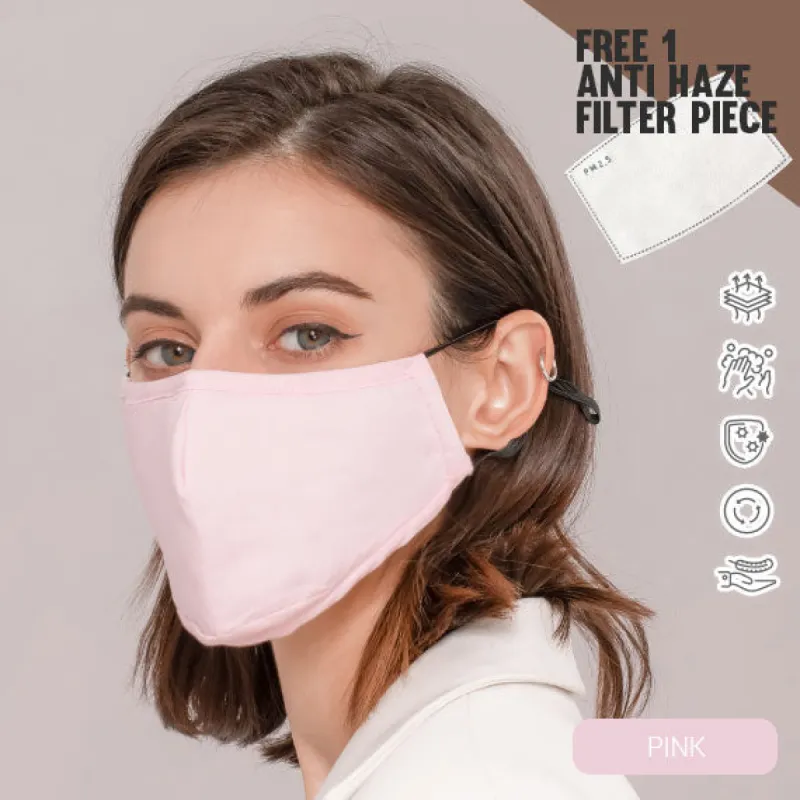 PP Reusable 4-layer Pure Cotton Face Mask Pink sold by Pinky Paradise