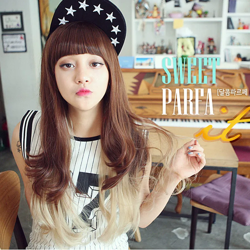Premium Wig Sweet Parfa Straight Hair Wavy End (Orange Brown) sold by Pinky Paradise