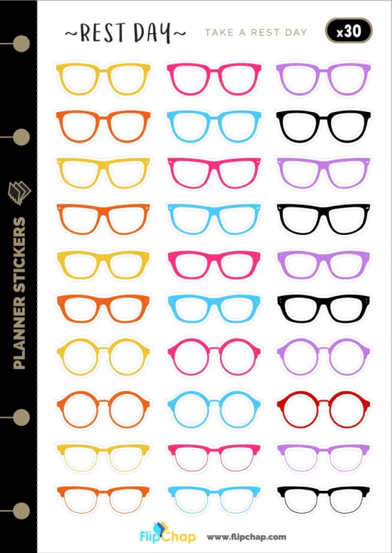 Colorful Glasses Stickers sold by Pinky Paradise
