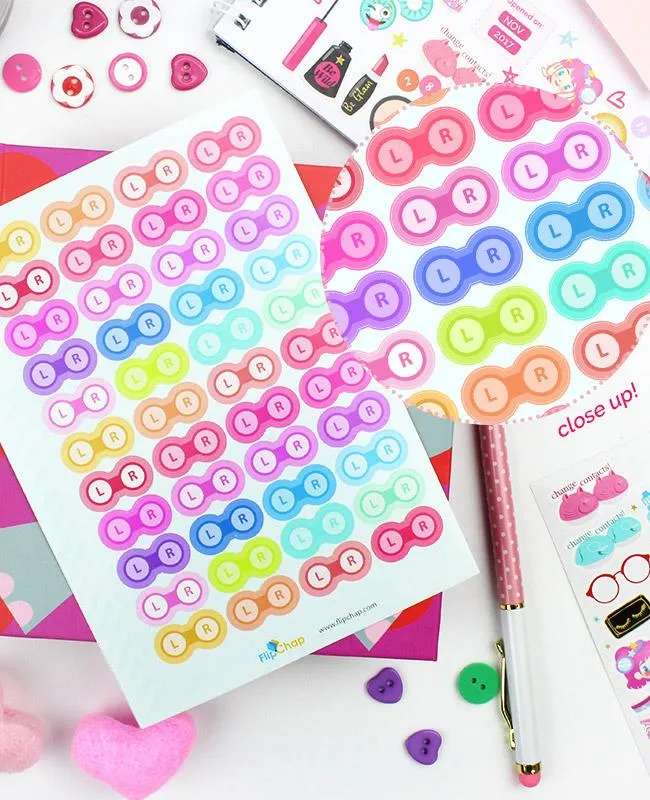 Colorful Contact Lens Case Stickers sold by Pinky Paradise product image thumbnail 3