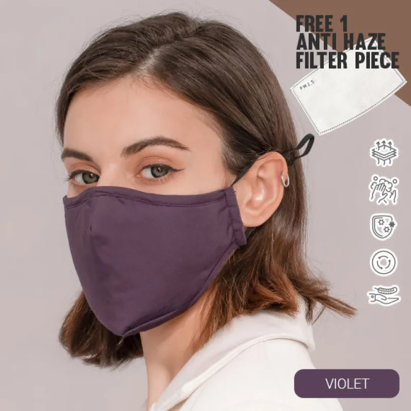 PP Reusable 4-layer Pure Cotton Face Mask Violet sold by Pinky Paradise