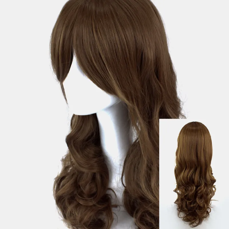 Taupe Brown Long Curly 70cm sold by Pinky Paradise