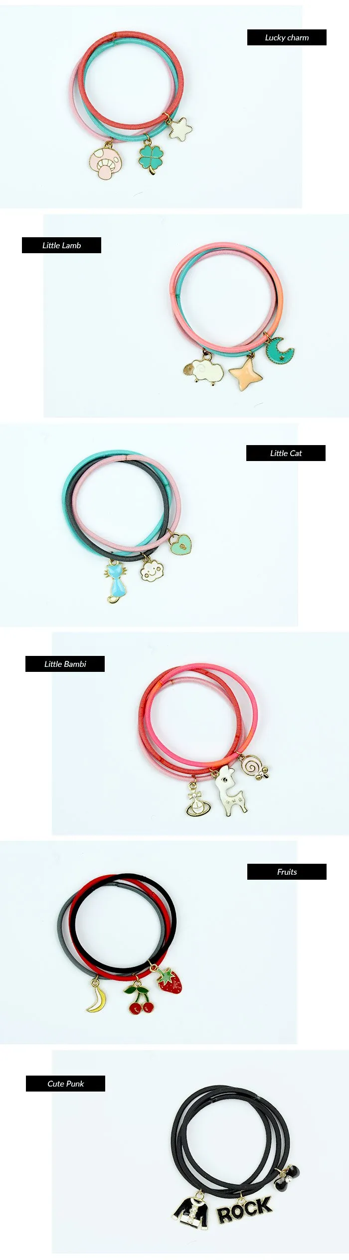 Triple Wrap Charm Hair Tie sold by Pinky Paradise product image thumbnail 4