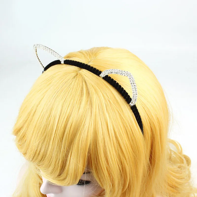 Rhinestone Cat Ears Headband sold by Pinky Paradise