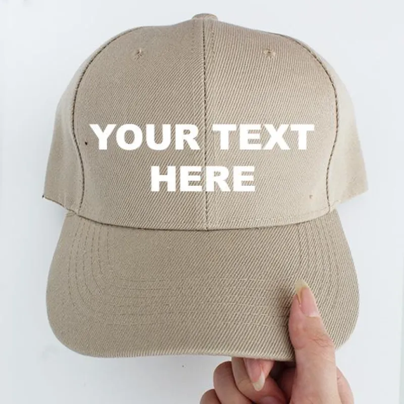 Personalized Custom Baseball Caps Beige made by Pinky Paradise