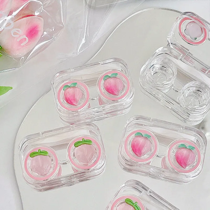 Aesthetic Pink Peach Transparent Travel Lens Case sold by Pinky Paradise
