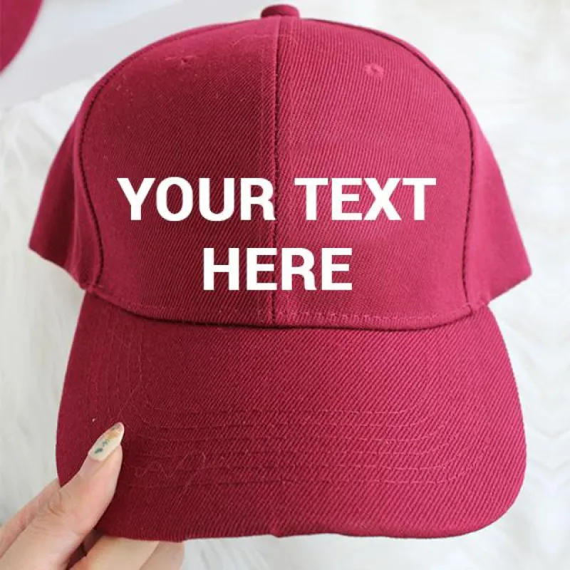 Personalized Custom Baseball Caps Red made by Pinky Paradise