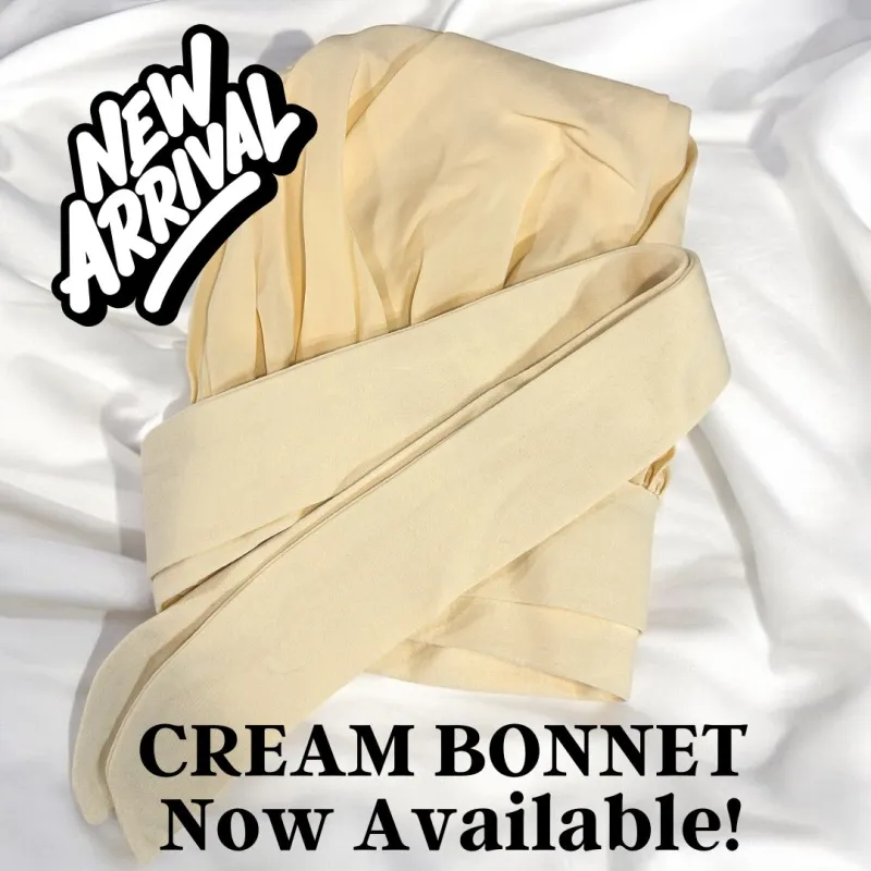 Blush Silk Tie Bonnet - Cream made by Blush Silks