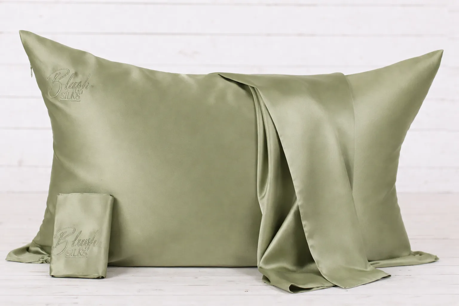 NEW - Blush Silks 100% Pure Mulberry Silk Pillowcase - Sage sold by Blush Silks product image thumbnail 3