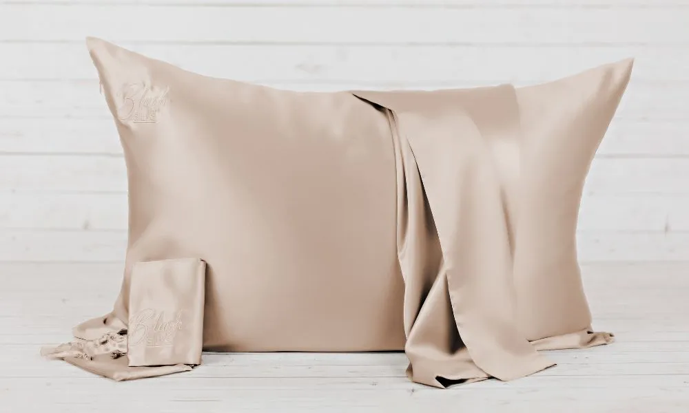 Champagne Silk Pillowcase – 22 Momme Mulberry Silk sold by Blush Silks product image thumbnail 4