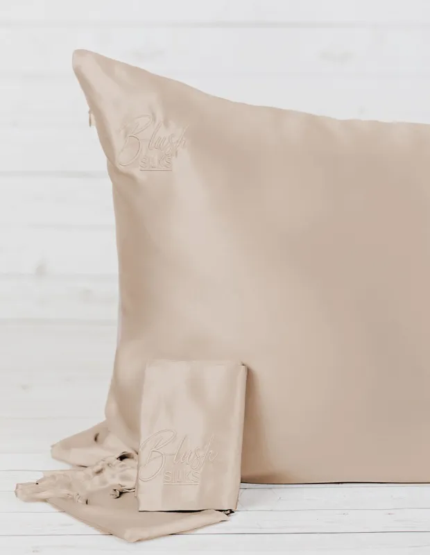 Champagne Silk Pillowcase – 22 Momme Mulberry Silk made by Blush Silks