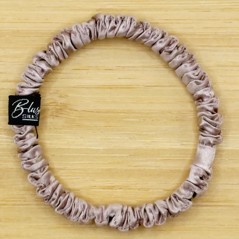 Lotus Pink Mini Silk Scrunchie - 100% Mulberry Silk - Blush Silks Canada made by Blush Silks