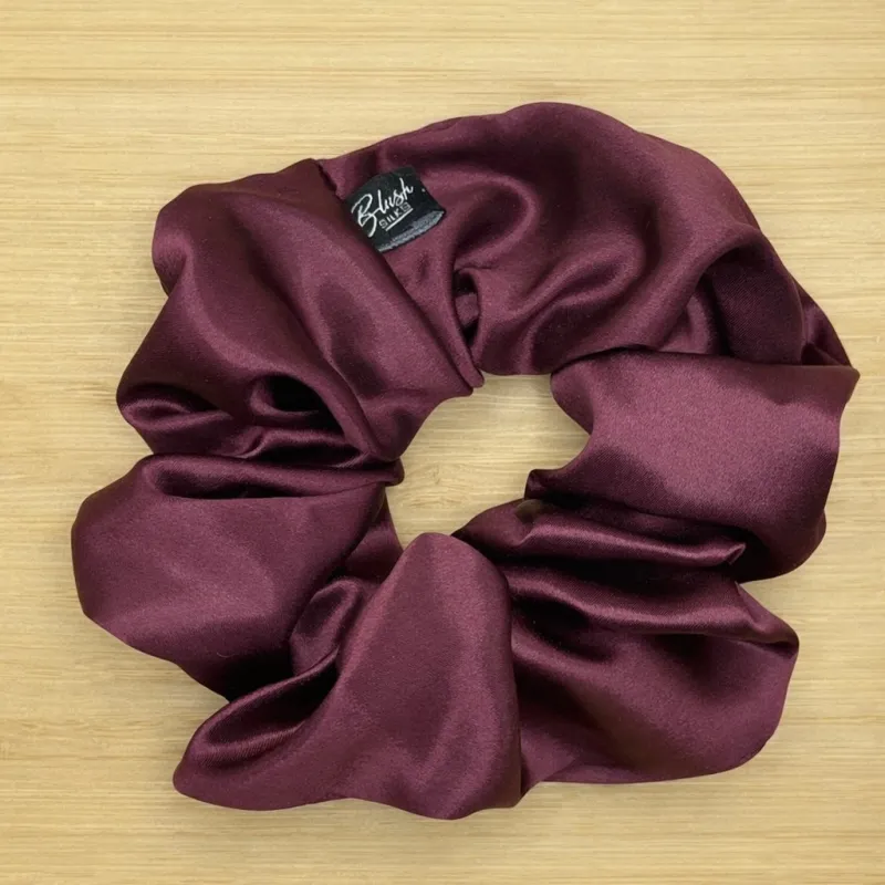 Sangria Classic Silk Scrunchie - 100% Mulberry Silk - Blush Silks Canada made by Blush Silks