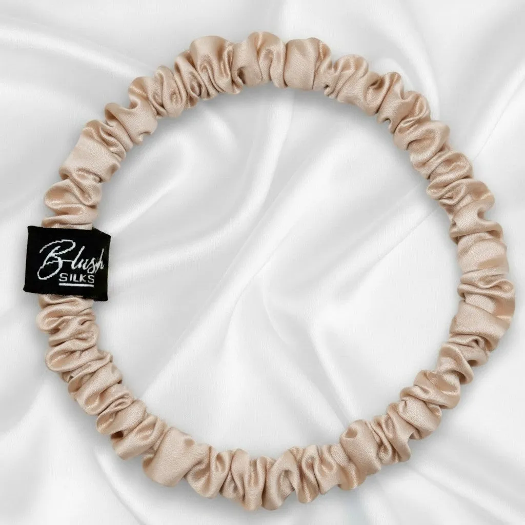 Hayleigh Mini Mulberry Silk Scrunchie Set – Luxury Mini Silk Hair Ties | Blush Silks Canada sold by Blush Silks product image thumbnail 4