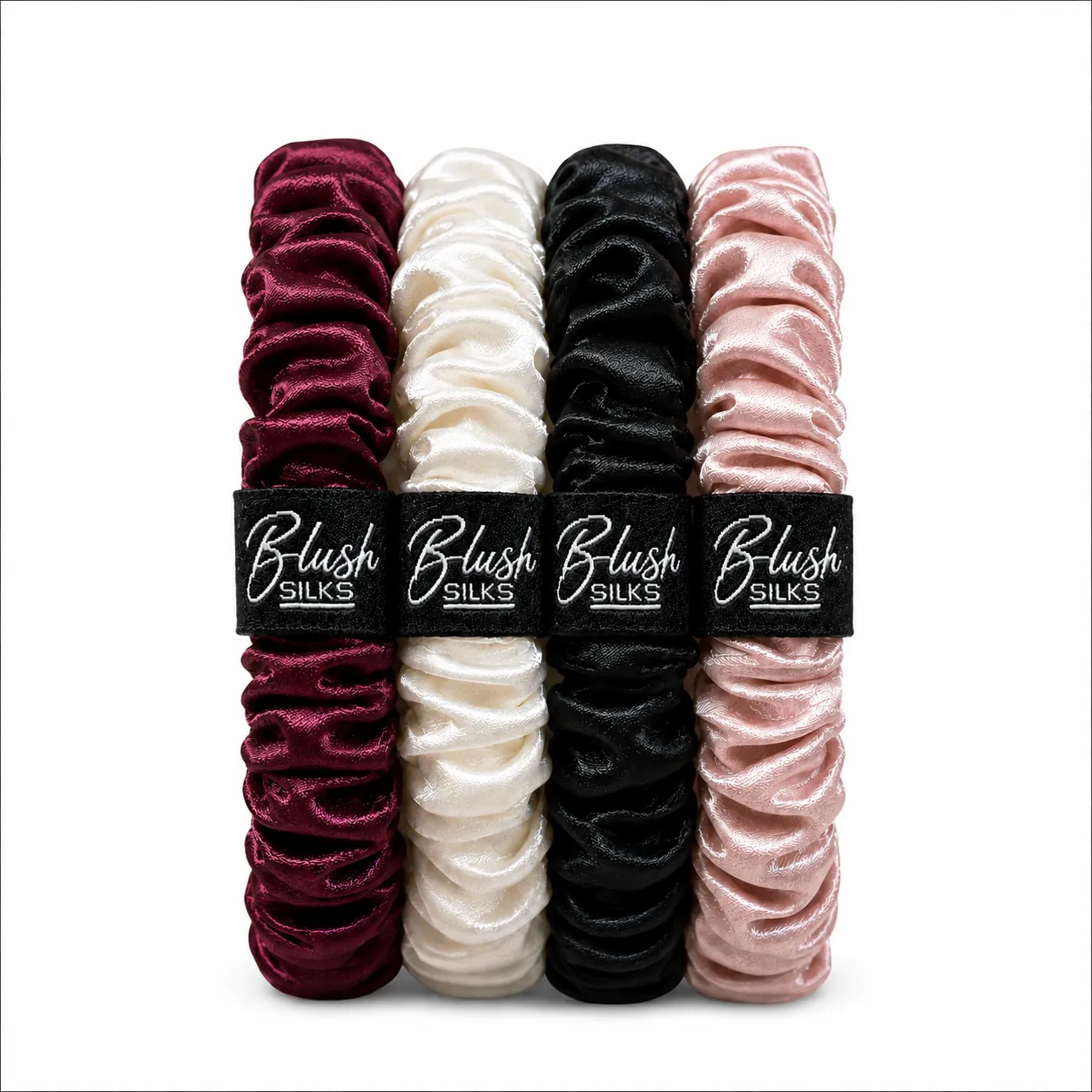 Cathy Mini Mulberry Silk Scrunchie Set – Luxury Mini Silk Hair Ties | Blush Silks Canada sold by Blush Silks