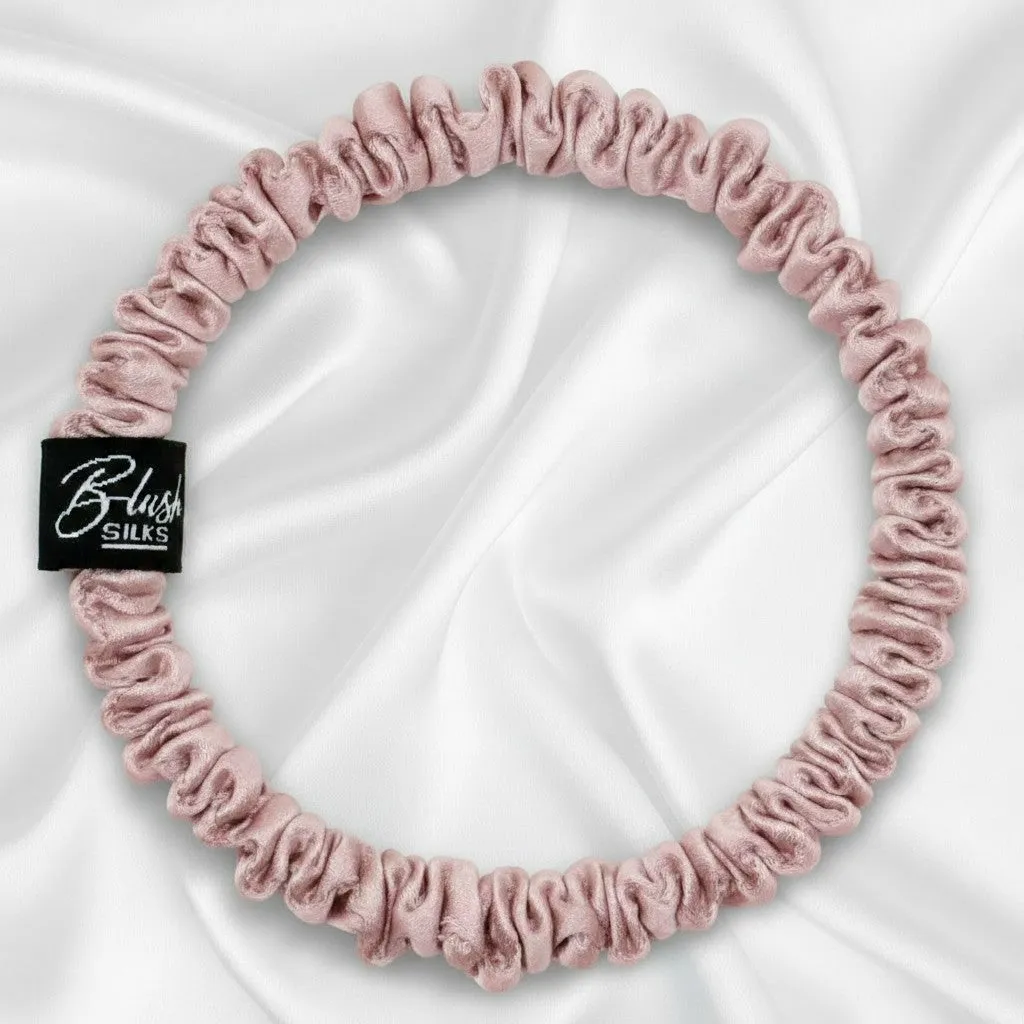 Glamour Mini Mulberry Silk Scrunchie Set – Luxury Mini Silk Hair Ties | Blush Silks Canada sold by Blush Silks product image thumbnail 2