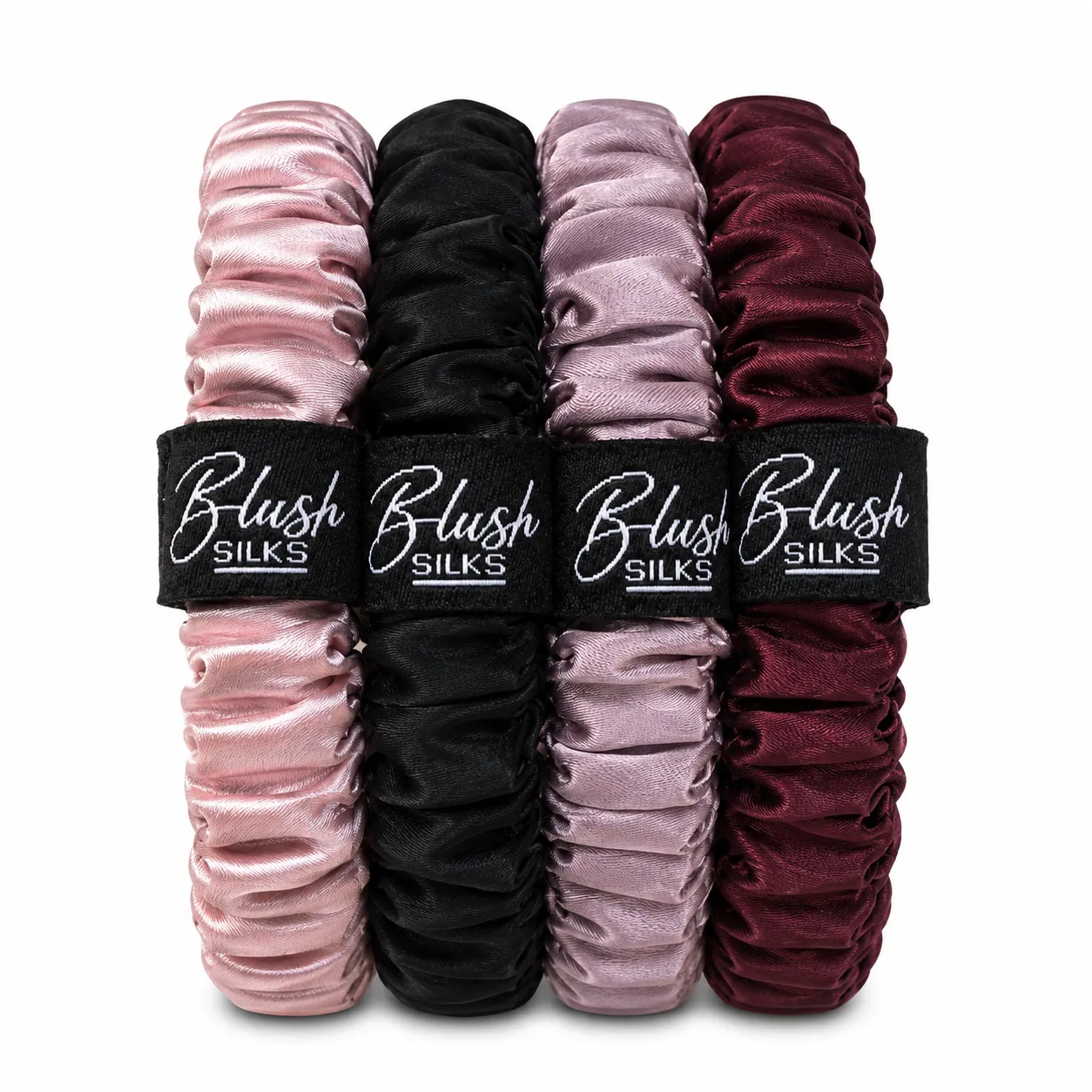 Glamour Mini Mulberry Silk Scrunchie Set – Luxury Mini Silk Hair Ties | Blush Silks Canada sold by Blush Silks